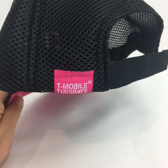T Mobile Baseball Hat Cap Black Pink Employee T Mobile Tuesdays Adjustable Mesh - Picture 6 of 12